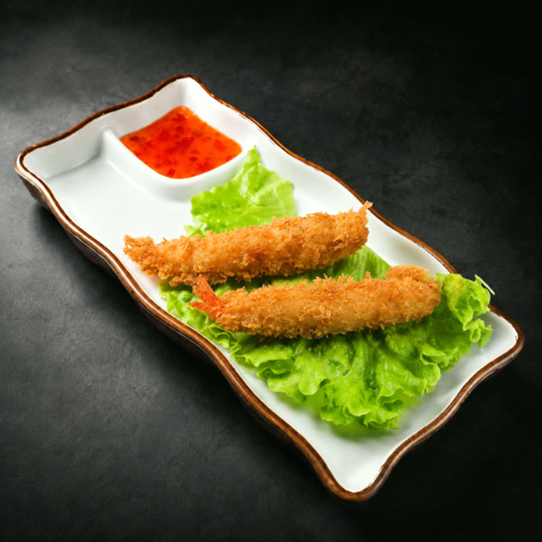 Crevettes panées frites