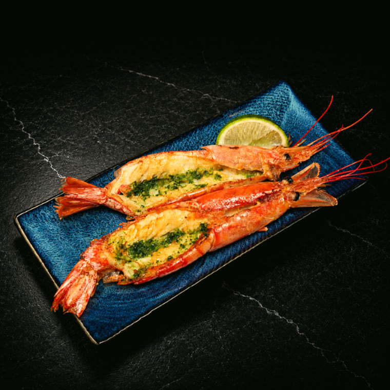 Gambas grillées au beurre d'herbes