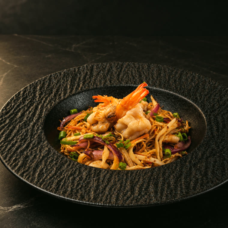 Nouilles sautées aux crevettes