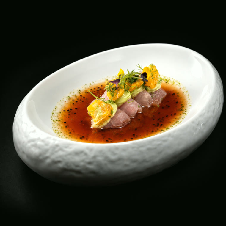 Sashimi de daurade, ponzu, agrumes
