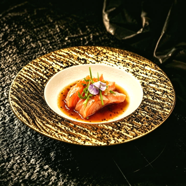 Sashimi de saumon au ponzu