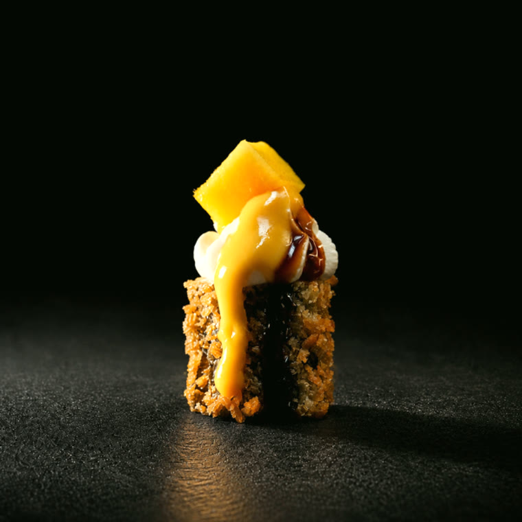 Croustillant panko, mangue et mayo épicée