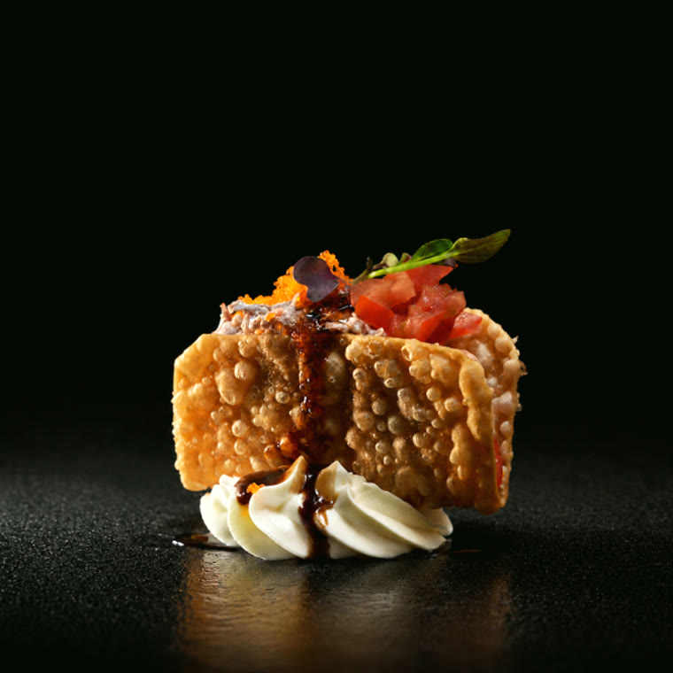 Croustillant, tartare de tomate