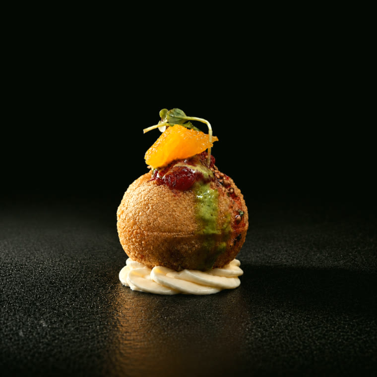 Croustillant, agrumes et cranberry