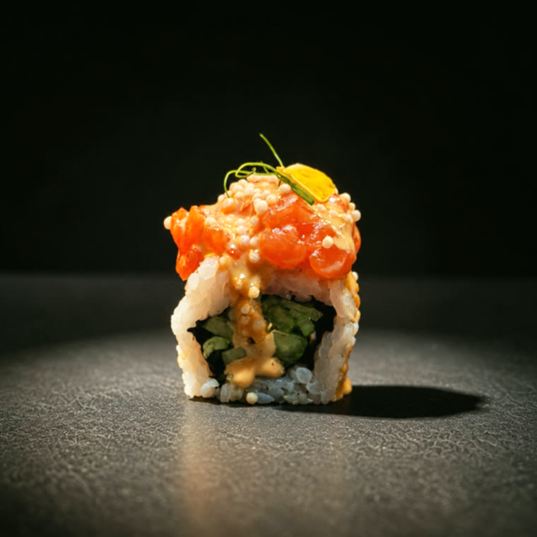 Maki concombre, saumon & tartare