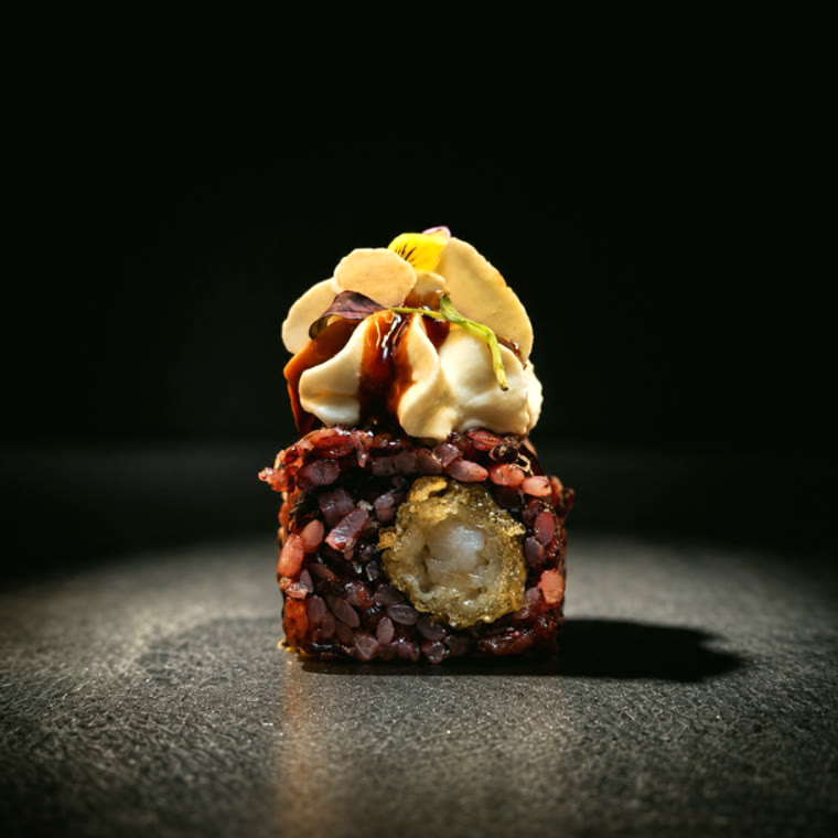 Maki riz noir, tempura & mayo