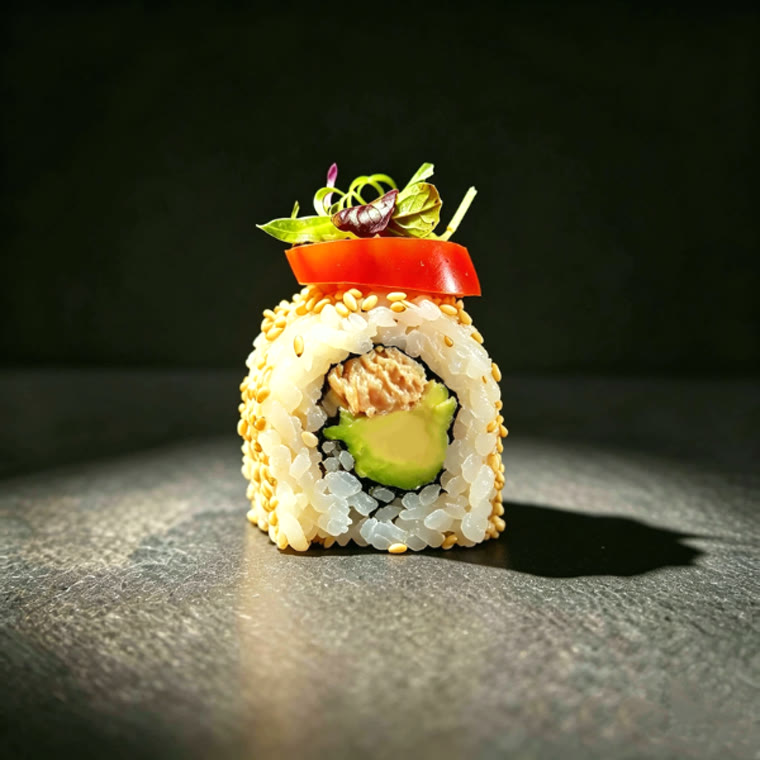 Maki sésame, saumon, avocat & concombre